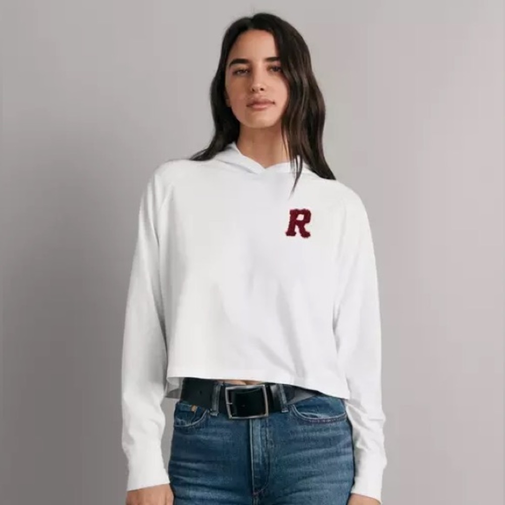 Rag & Bone NWT // Principal Cropped Hoodie // white // size L